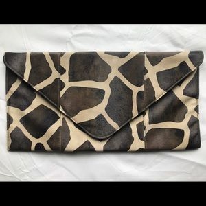 Giraffe print clutch